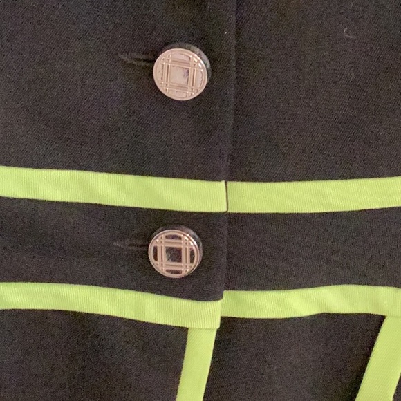 Cache Unique & Rare Vintage Black Jacket w/ Chartreuse Trim - Picture 4 of 9